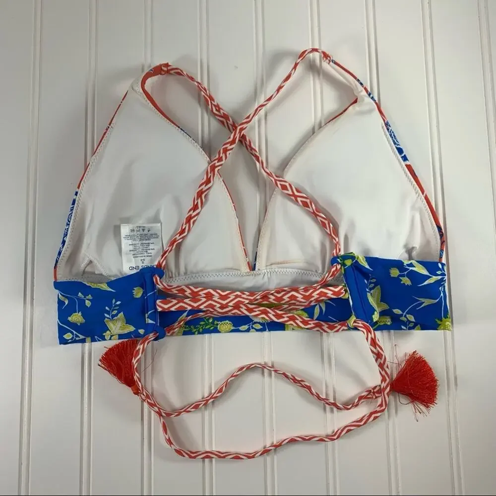 Lands’ End Triangle Bikini Top Sz Small Orange.